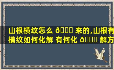 山根横纹怎么 🐋 来的,山根有横纹如何化解 有何化 🐟 解方法